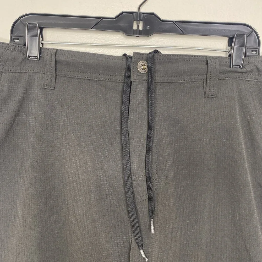 Prana Stretch Zion Zipstop Nylon Shorts Mens Sz 38 Grey Hiking Trail Outdoors